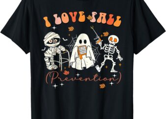 Groovy Retro I Love Fall Prevention Fall Physical Therapy T-Shirt