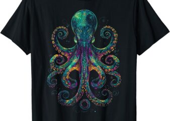 Grunge Octopus _ Graphic LumaThread T-Shirt