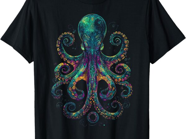 Grunge octopus _ graphic lumathread t-shirt