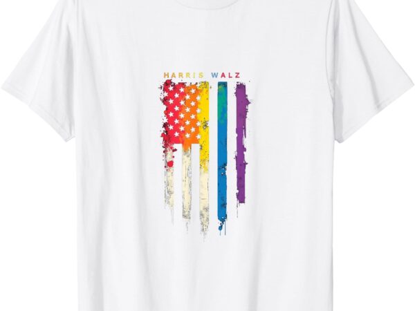 Harris walz colorful streak t-shirt