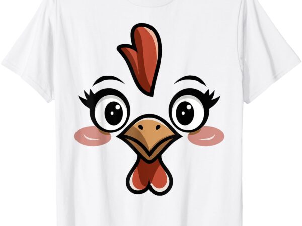 Halloween chicken face tshirt costume kids cute hen themed t-shirt