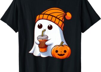 Halloween Costume Ghost drinking pumpkin Men Women girls T-Shirt