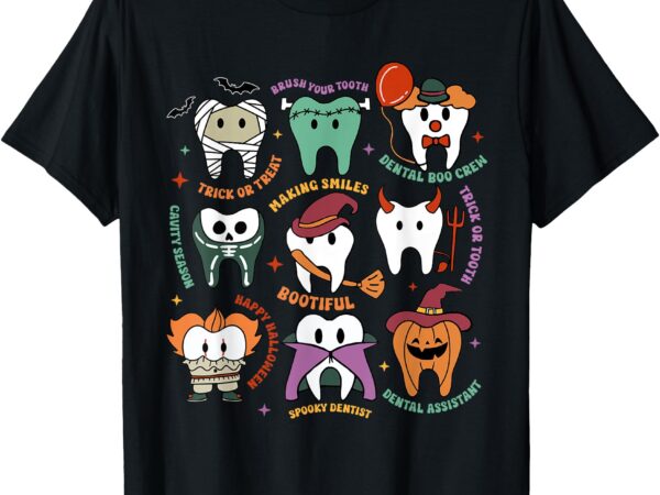 Halloween dental boo crew dentist costume teeth women men t-shirt