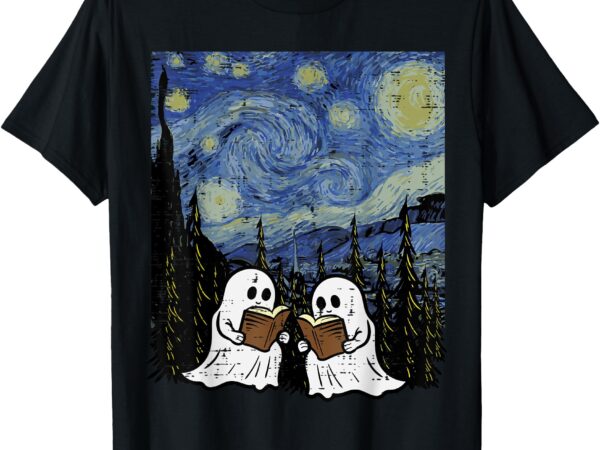 Halloween ghosts books starry night costume men women kids t-shirt