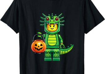 Halloween Master Builder Dragon Kids Building Blocks Bricks T-Shirt