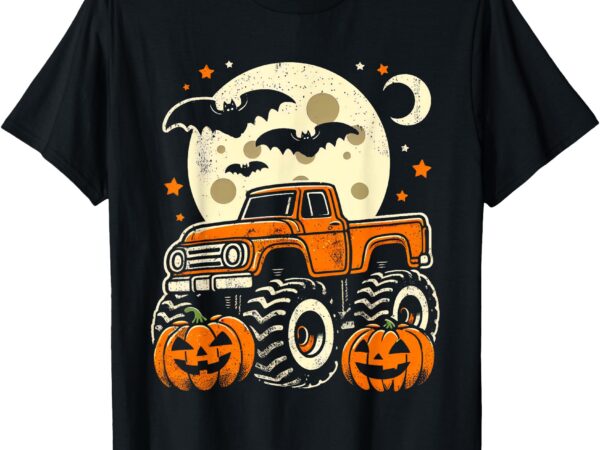 Halloween shirt for kids boy monster truck pumpkin halloween t-shirt