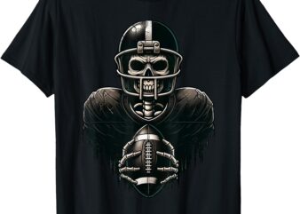 Halloween Skeleton Football Player Spooky Sports Graphic T-Shirt