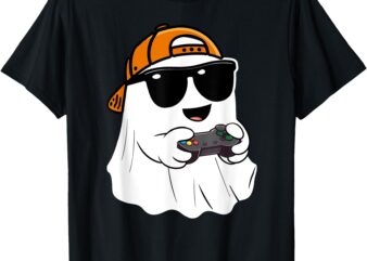 Halloween boys kids ghost gamer scary Costume gaming men T-Shirt