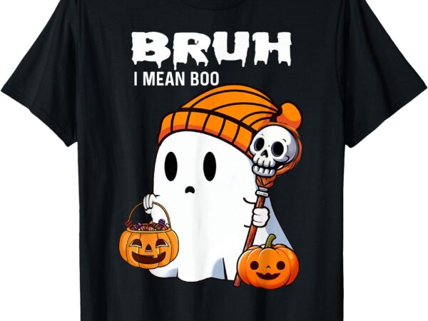 Halloween bruh ghost boo skull pumpkin boys kids men t-shirt