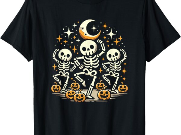 Happy dancing skeleton halloween pumpkin women’s fall gift t-shirt