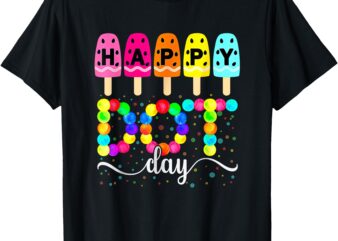 Happy Dot Day Ice Cream Colorful Polka Dot Boy Girl Kids T-Shirt