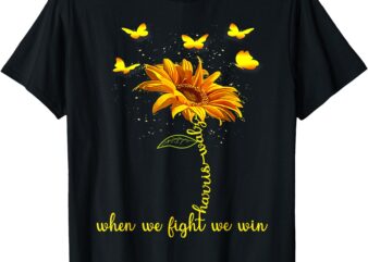 Harris Waltz 2024 Election When We Fight We Win Sunflower T-Shirt