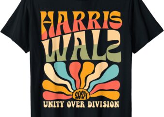 Harris Waltz 2024 Unity Over Division Boho Aesthetic T-Shirt