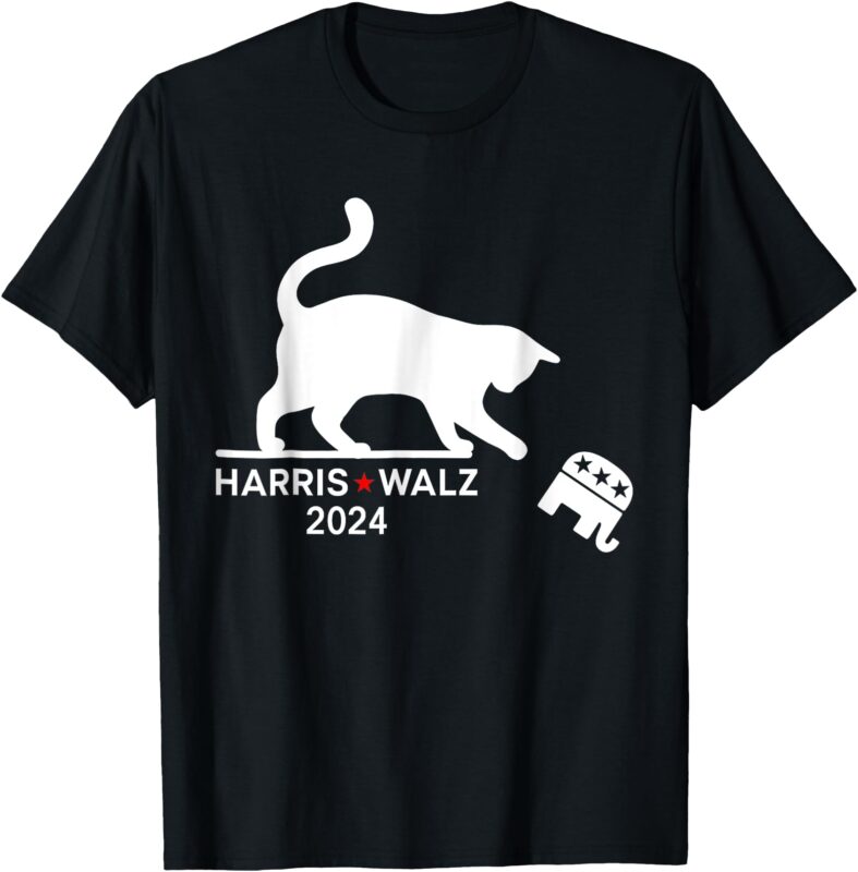 Harris Waltz 2024 VP President Election Funny Cat Ladies T-Shirt