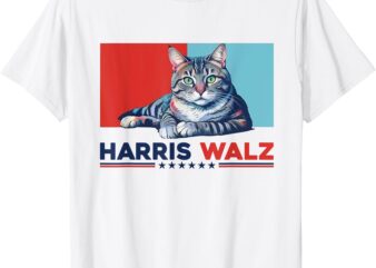 Harris Walz 2024 Funny Cat Election Kamala Harris T-Shirt