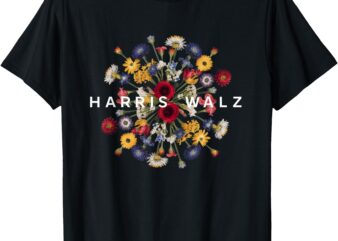 Harris Walz Flower Mandala Central Bloom T-Shirt