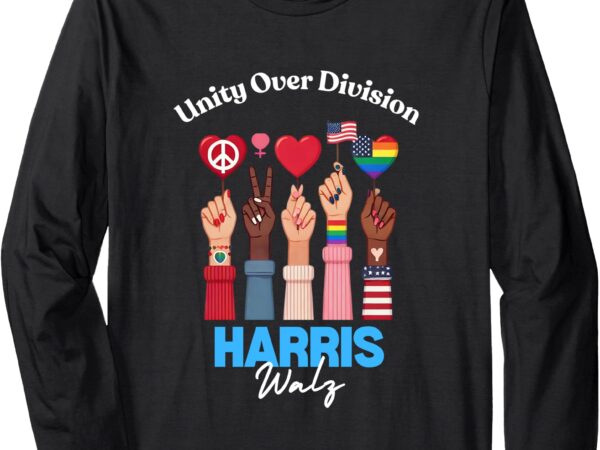 Harris walz waltz 2024 unity over division long sleeve t-shirt