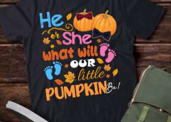 He or She What Will Our Little Pumpkin Be Thanksgiving Funny T-Shirt ltsp