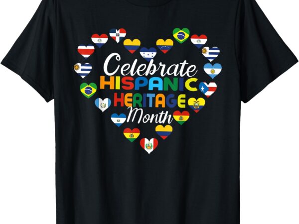 Hispanic countries flags celebrate hispanic heritage month t-shirt