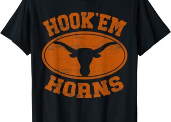 Hook’em Horns Texas State Shirt Proud Texans Orange Vintage T-Shirt