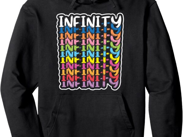 Infinity colorful repeated pullover hoodie t shirt design for sale