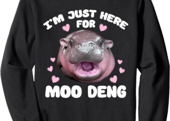 I’m Just Here For Moo Deng Cute Baby Hippo Bouncy Souvenir Sweatshirt