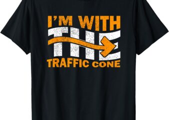 I’m With The Traffic Cone Costume Funny Halloween Couple T-Shirt