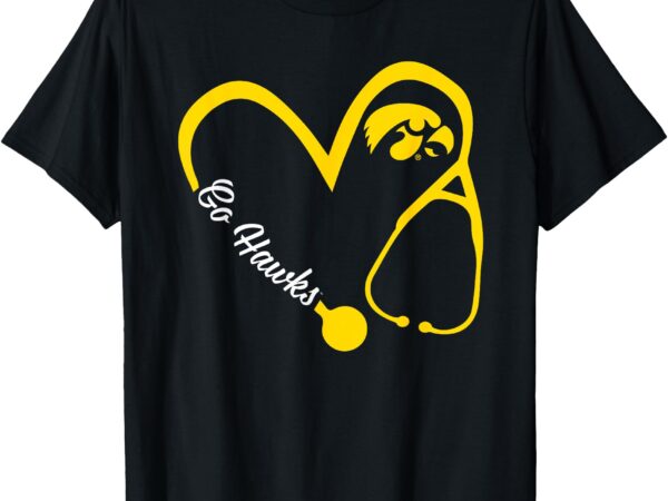 Iowa hawkeyes heart 3 4 nurse t-shirt