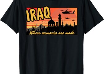 Iraq where memories are made, OIF , Military, tourist, retro T-Shirt