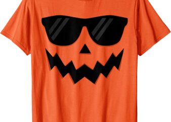 Jack O Lantern Pumpkin Face Hallowen Costume Sunglasses T-Shirt