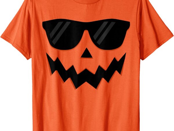 Jack o lantern pumpkin face hallowen costume sunglasses t-shirt