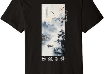 Japanese Zen Landscape Art – Tranquil Aesthetic Design Premium T-Shirt