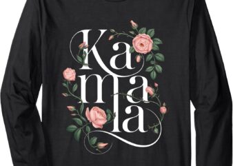 Kamala Harris Floral vintage female president womens Long Sleeve T-Shirt