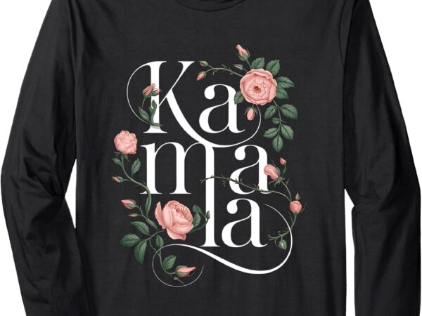 Kamala harris floral vintage female president womens long sleeve t-shirt