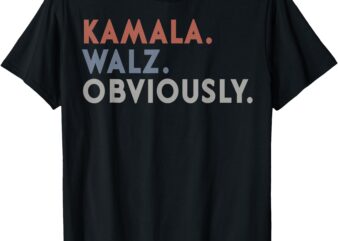 Kamala Harris Tim Walz Obviously Vote Harris Waltz 2024 T-Shirt