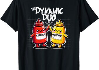 Ketchup Mustard Dynamic Duo Best Friends Funny Condiment T-Shirt