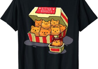 Kitten Nuggets Food Pun Cat Lover Gift Chicken Nuggets T-Shirt