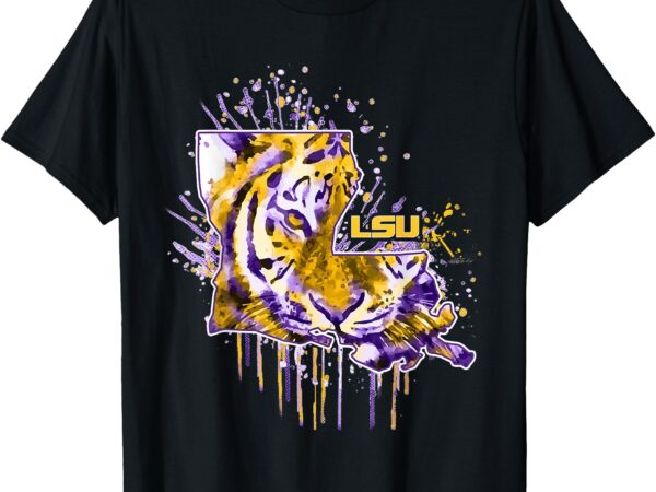 Lsu tigers half tiger face t-shirt