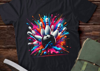 LT309 Colorful Bowling Game Day Bowling Colorsplash Ball t shirt vector graphic