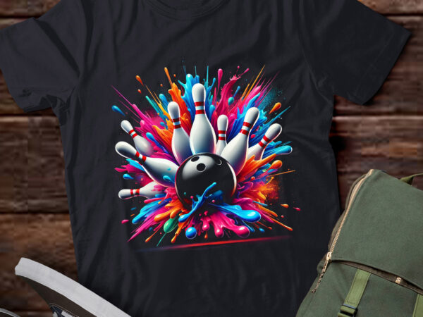 Lt309 colorful bowling game day bowling colorsplash ball t shirt vector graphic