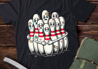 LT310 Cartoon Bowling Scared Bowling Pins Funny Sport Lover