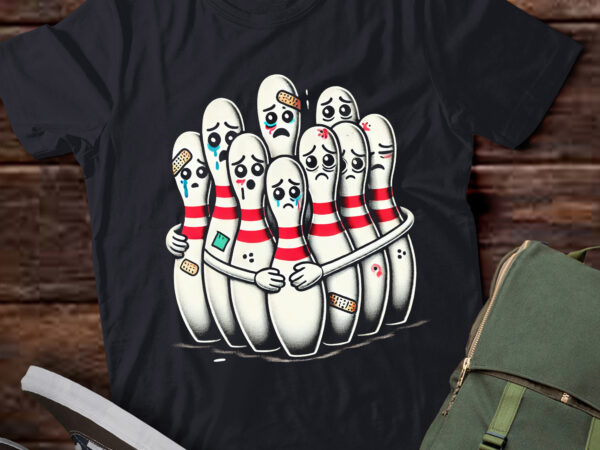 Lt310 cartoon bowling scared bowling pins funny sport lover t shirt vector graphic