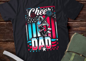 LT321 Cheer Dad Cheerleading American Flag Fathers Day