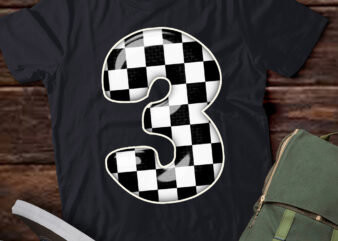 LT322 Birthday Boy three Race Car 3rd Birthday Racing Car Flag