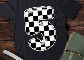 LT322 Birthday Boy five Race Car 5th Birthday Racing Car Flag