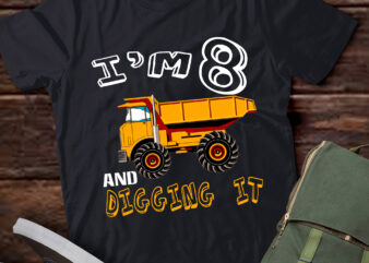 LT323 eight 8th Birthday Construction Boy 8 Years Old t shirt vector graphic