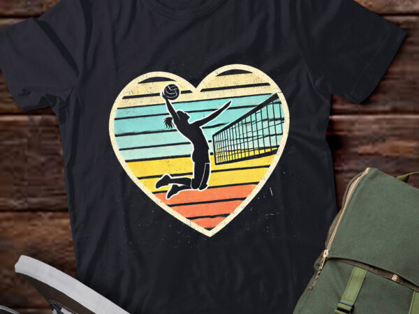 Lt324 valentines day vintage heart gifts volleyball player t shirt vector graphic