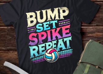 LT328 Girls Volleyball Bump Set Spike Repeat t shirt vector graphic