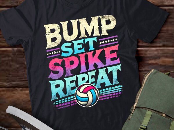 Lt328 girls volleyball bump set spike repeat t shirt vector graphic