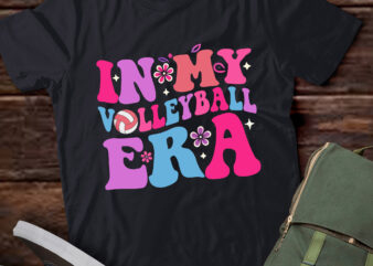 LT332 Groovy In My Volleyball Era Sport Lover Gift t shirt vector graphic